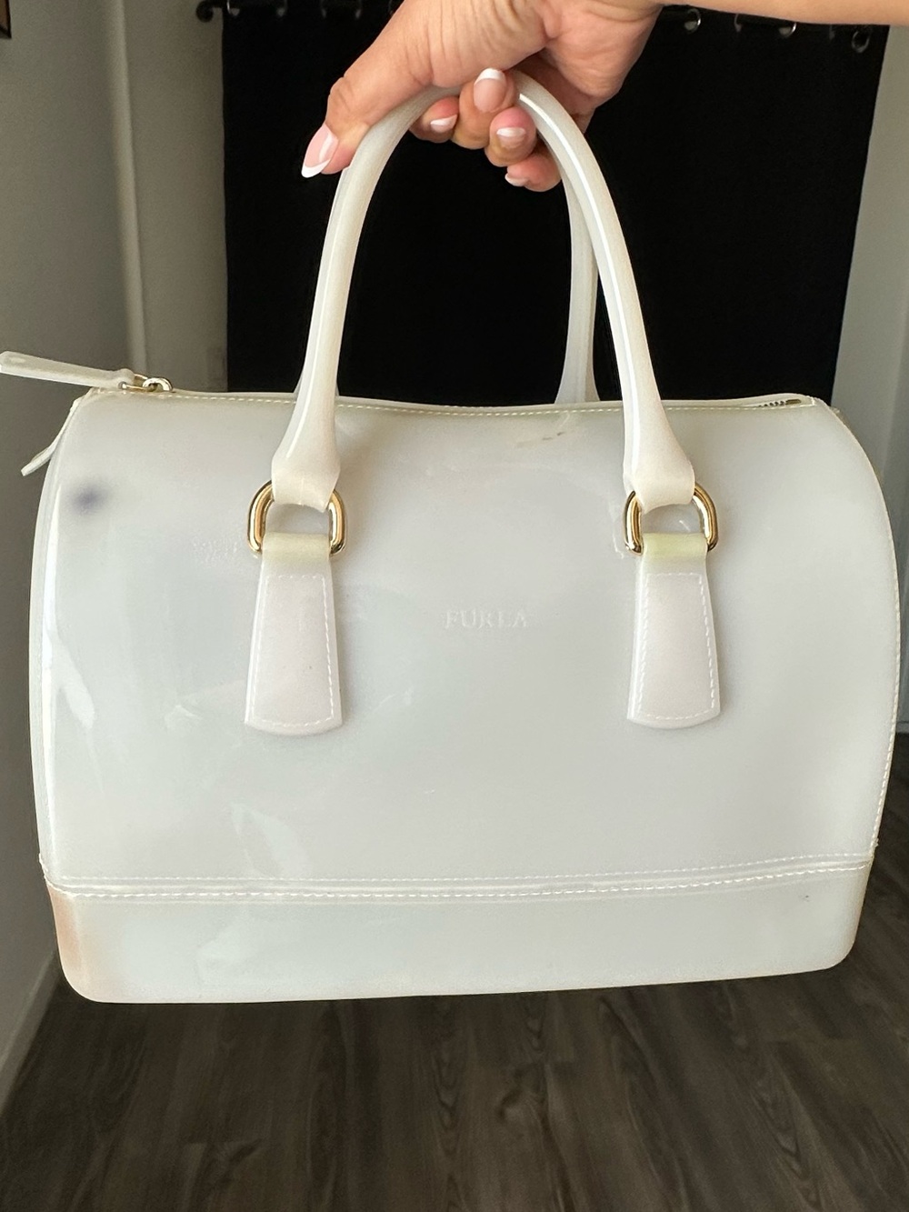 Furla Candy Bag Ivory Pearl White Jelly Satchel - Picture 9 of 12
